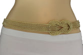 Gold / Silver Mesh Braided Metal Hip High Waist Belt New Women Fashion Accessories Plus Size M L XL - alwaystyle4you - 22